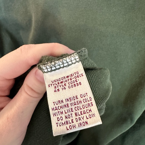 Vintage Northern Reflections Olive Green Top with Red Heart Embroidery - Picture 8 of 8